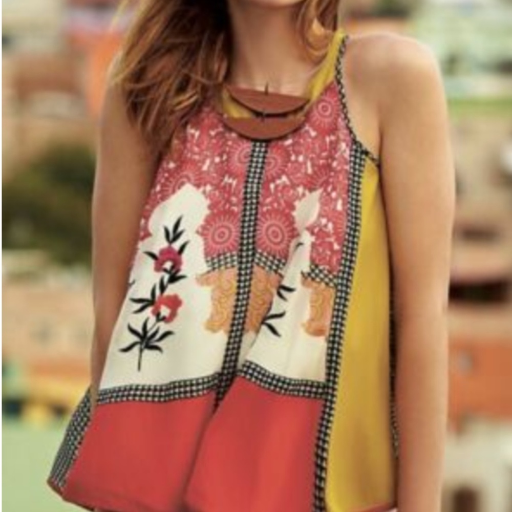 Anthropologie Vineet Bahl Swing flower tank